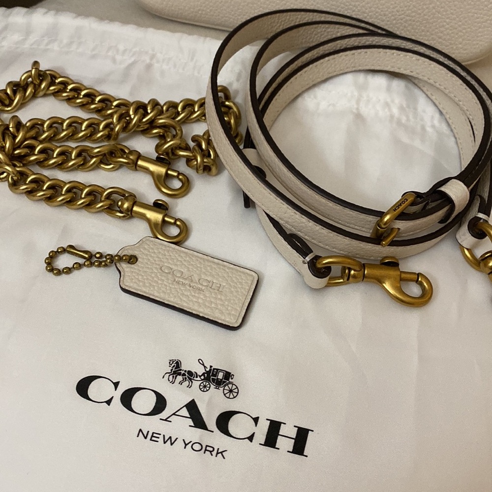 Coach Cream Leather Crossbody Bag with Gold Hardware - Picture 2 of 11